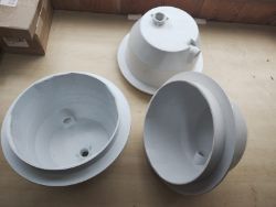 JOBLOT OF 3 - SWIMMING POOL HOUSING FOR LIGHT'S - WHITE - 200MM OPENING X 160MM DEEP - NEW NO BOX