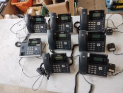 JOBLOT OF X8 YEALINK SIP-T41S IP PHONE - BLACK- OFFICE PHONES - USED FULLY WORKING