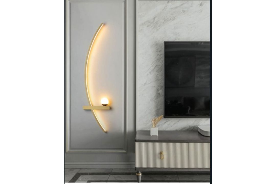 MODERN LED GOLD WALL SCONCES, LEFT& RIGHT SET -2PSC - JOBLOT OF 3 SETS - Image 3 of 3