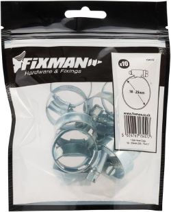 APPROX 527 PACKS OF 10 FIXMAN HOSE CLIPS 18 - 25MM (OX)