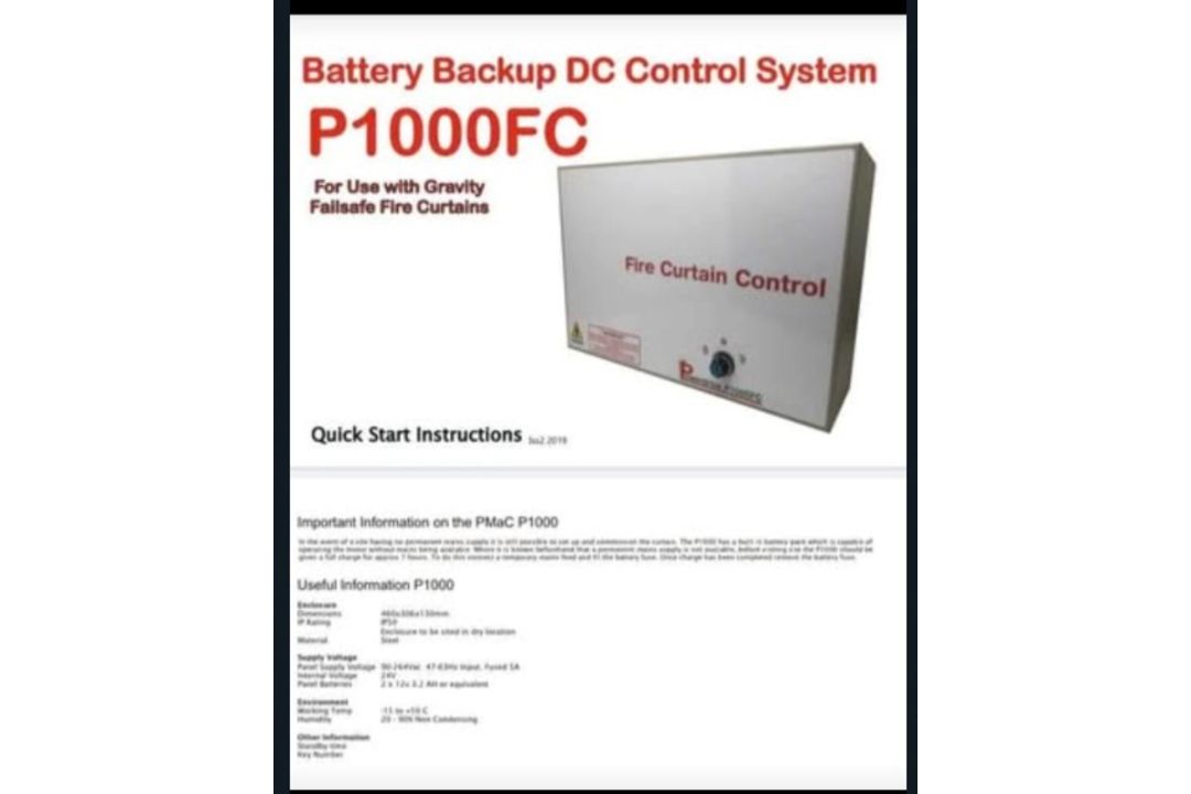 BATTERY BACKUP DC CONTROL SYSTEM P1000FC USE WITH GRAVITY FAILSAFE FIRE CURTAINS - Image 3 of 5