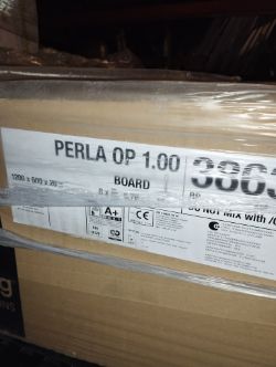 4 BOXES OF CEILING TILES ZENTIA PERLA OP 1.00 3863M 1200 X 600 MM BOARD EDGE SUSPENDED