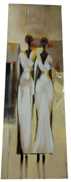 10 X OIL PAINTING ARTWORK HAND PAINTED CANVAS AFRICAN LADIES MODERN 30 X 90 CM