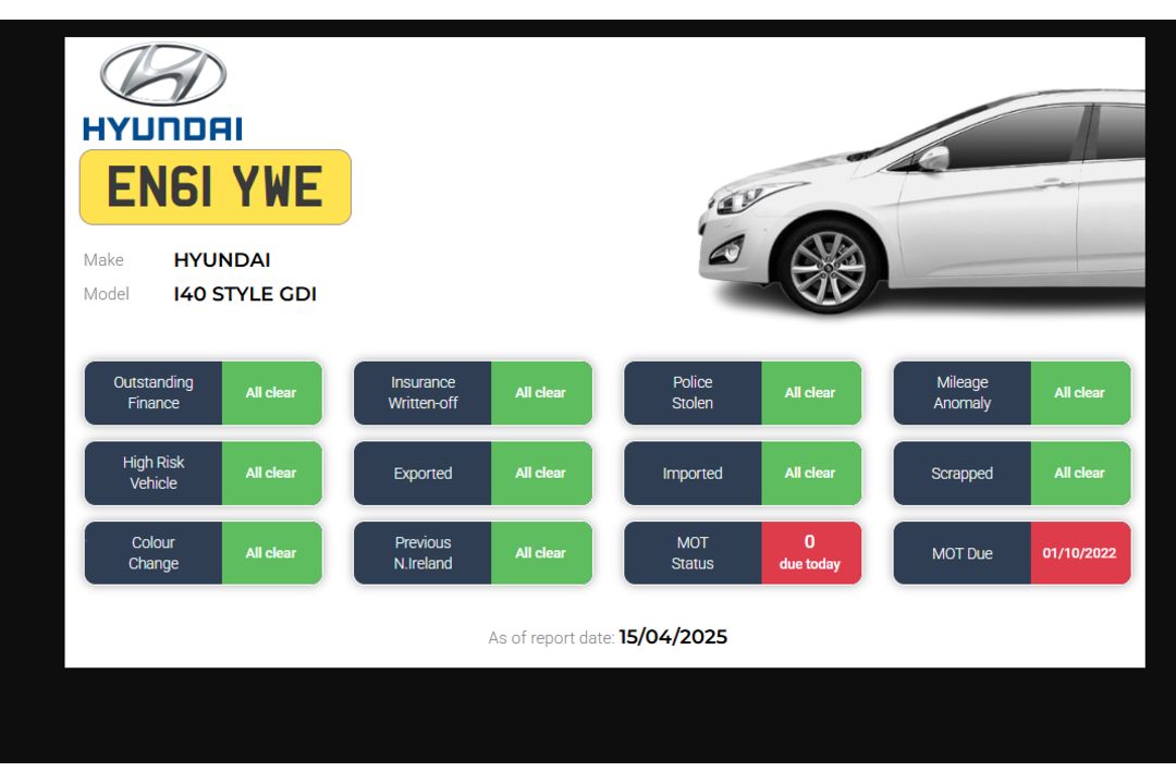 2012 HYUNDAI I40 STYLE GDI – 1.6 PETROL – MANUAL – SILVER – ESTATE >>--NO VAT ON HAMMER--<< - Image 13 of 13
