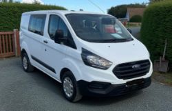 *(ONLY 110K MILEAGE)*2020 FORD TRANSIT CUSTOM 280 LEADER 5-SEATER CREW VAN>-NO VAT ON HAMMER-<