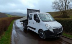 **(ONLY 45K MILEAGE)**2016 VAUXHALL MOVANO R3500 L3HI CDTL DOUBLE CAB TIPPER>-NO VAT ON HAMMER-<