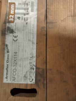 12 IN TOTAL ARMAFLEX PIPE INSULATION LAGGING BLACK NITRILE FOAM CLASS O 2M-114MM-32MM-WALL