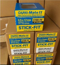 325 X ULTI-MATE II HIGH PERFORMANCE WOOD SCREWS 3.5X12MM STICK-FIT (BOX OF 200) BRAND NEW