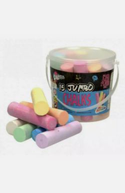 PALLET OF 500× 15PC JUMBO COLOURED CHALK PAVEMENT OUTDOOR FLOOR GAME ART DRAWING CHUNKY LARGE