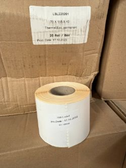 184,680 LABELS WHOLESALE JOB LOT 486 ROLLS THERMAL LABELS 70X115MM ECO PERMANENT ADHESIVE