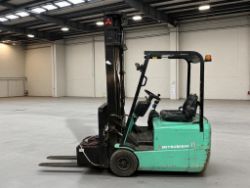 **(INCLUDES CHARGER)**2003 MITSUBISHI FB15KRT ELECTRIC FORKLIFT – 1.5 TONNE – STANDARD MAST