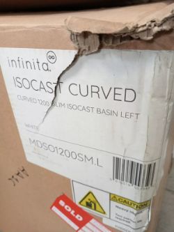 BATHROOM SINK WASH BASIN CURVED 1200 MM ISOCAST LEFT HAND MDSO1200SM.L INFINITA