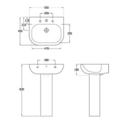JOBLOT X 8 FULL PEDESTAL ONLY LILY ESSENTIAL WHITE BATHROOM MODERN REPLACEMENT EC 1002