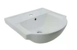 BATHROOM SINK WASH BASIN 450 MM KAPRI VELDEAU CERAMIC MODERN STYLE 1TH 25-5045