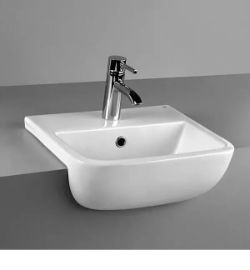 BATHROOM SINK WASH BASIN SEMI RECESSED 42CM 1TH S60042SR1 RAK SERIES 600