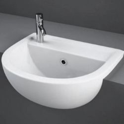 BATHROOM SINK WASH BASIN COMPACT CERAMIC WALL HUNG BOWL 450MM RAK COM45SR1LH