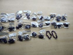 AMETHYST BUDDHA CHIP STONE BRACELETS - NEW IN ORIGINAL PACKAGING - JOBLOT OF 28