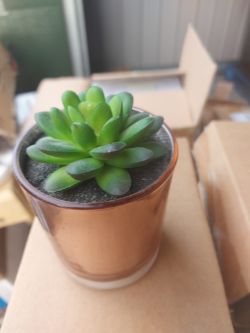 3 X BOX ARTIFICAL FLOWERS IN GOLD POTS TOTAL