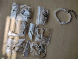 WHITE AGATE SILVER BALL BRACELET CRYSTAL GEMSTONE BRACELETS - ORIGINAL PACKAGING - JOBLOT OF 7