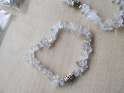 CLEAR QUARTZ BUDDHA CHIP BRACELET - NEW IN ORIGINAL PACKAGING - JOBLOT OF 25