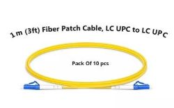 2 PACKS OF 10X 1M FIBER PATCH CABLES – LC UPC TO LC UPC SIMPLEX 2.0MM TIGHT-BUFFERED