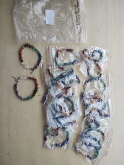 CHAKRA ANKLETS NEW- REAL CHRYSTAL -IN ORIGINAL PACKAGING - JOBLOT OF 24