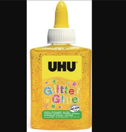 300 X BRAND NEW FABER CASTELL UHU GLITTER GLUE BOTTLE 88ML YELLOW