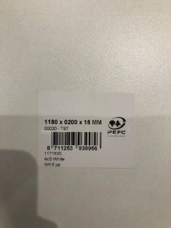 60 X PLAIN WHITE SHELF BOARDS 118CM X 20CM