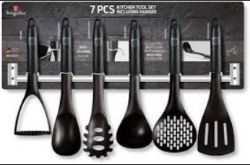 12 X NEW7 PC KITCHEN TOOL SET W S-STEEL HANGER AQUAMARINE