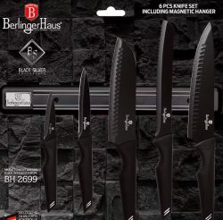 30 X NEWE 6 PC KNIFE SET WITH MAGNETIC HANGER, PURPLE