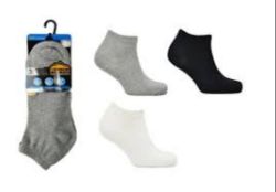 400 X MENS TRAINER SOCKS (3 PAIR PACK) B/W/G