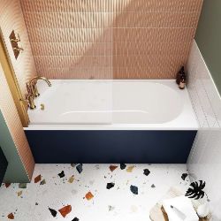 2 X MODERN BATHROOM STRAIGHT BATH FRONT PANEL AND PLINTH,INDIGO BLUE 1700MMX1800MM X450MM
