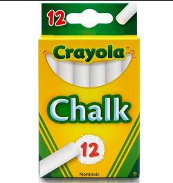 50 X BRAND NEW CRAYOLA WHITE CHALK 12PCS
