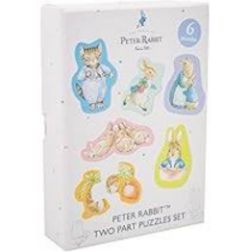 230 X PETER RABBIT 2-PART PUZZLE SET (6 PUZZLES)