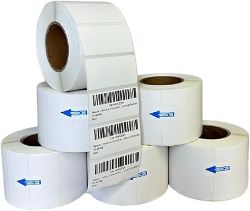 20,000 LABELS 50MM X 25MM 2X1 INCH WHITE THERMAL DIRECT ZEBRA PRINTER LABELS 20 X 1000 PER ROLL