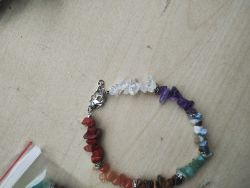 CHAKRA ANKLET/ BRACELETS NEW- REAL CHRYSTAL - IN ORIGINAL PACKAGING - JOBLOT OF 16
