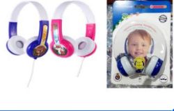 100 X PINK KIDS VOLUME-LIMITING HEADPHONES