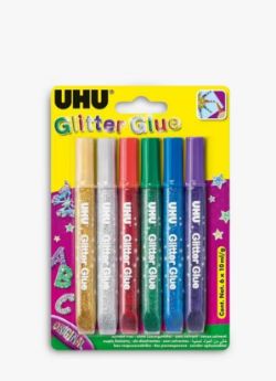 70 X BRAND NEW FABER CASTELL UHU GLITTER GLUE ORIGINAL COLOURS