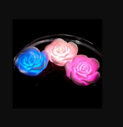 100 X  BRAND NEW FLOATING ROSE BATH GLOWS - 12S