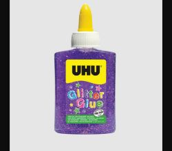 250 X BRAND NEW FABER CASTELL UHU GLITTER GLUE BOTTLE 88ML PURPLE
