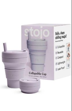 100 X BRAND NEW STOJO COLLAPSIBLE POCKET CUP 355ML LILAC