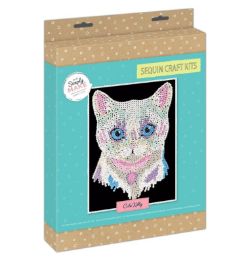 200 X BRAND NEW SEQUIN CRAFT KIT - CUTE KITTY
