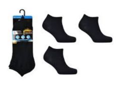 400 X MENS TRAINER SOCKS (3 PAIR PACK) SOLID BLACK