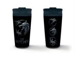 150 X BRAND NEW THE WITCHER (SIGILS) METAL TRAVEL MUG