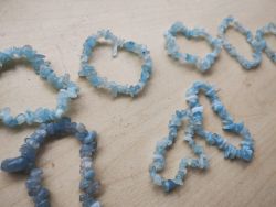 AQUAMARINE + MORGANITE CHRYSTAL CHIP BRACELETS - NEW IN ORIGINAL PACKAGING - JOBLOT OF 15