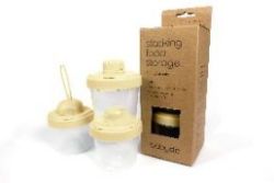 140 X NEW 3 PIECE 120ML STACKING FOOD STORAGE - SAND