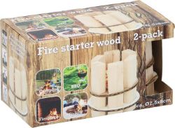 240 X BRAND NEW FIRE WOOD STARTER D7,5X8CM 2PC