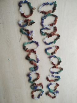 CHAKRA BRACELETS NEW- REAL CHRYSTAL - JOBLOT OF 19