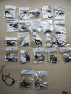 BLUE GOLDSTONE BARREL COTTON ADJUSTABLE BRACELETS - NEW IN ORIGINAL PACKAGING - JOBLOT OF 23