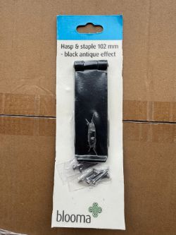 5000 X BLOOMA HASP & STAPLE 102MM BLACK ANTIQUE